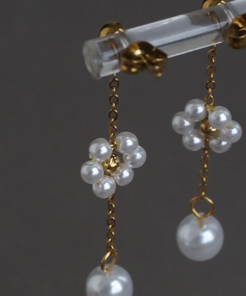 abaskdesign(アバスクデザイン)の「金属アレルギー対応 フラワーパール ピアス(ピアス(両耳用)・レディース・ゴールド・FREE)」の11枚目の写真