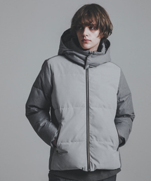 【SORONA】異素材コンビ 中綿フードブルゾン