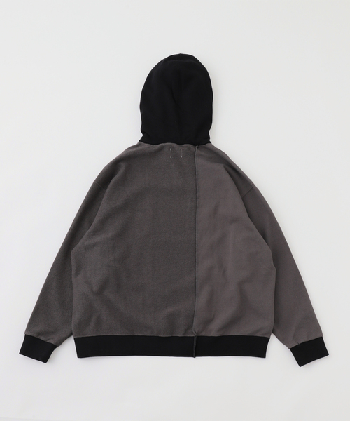 JOINT WORKS(ジョイントワークス)の「Name./ネーム ASYMMETRIC SWITCHING HOODIE(パーカー・メンズ・チャコールグレー・2)」の2枚目の写真
