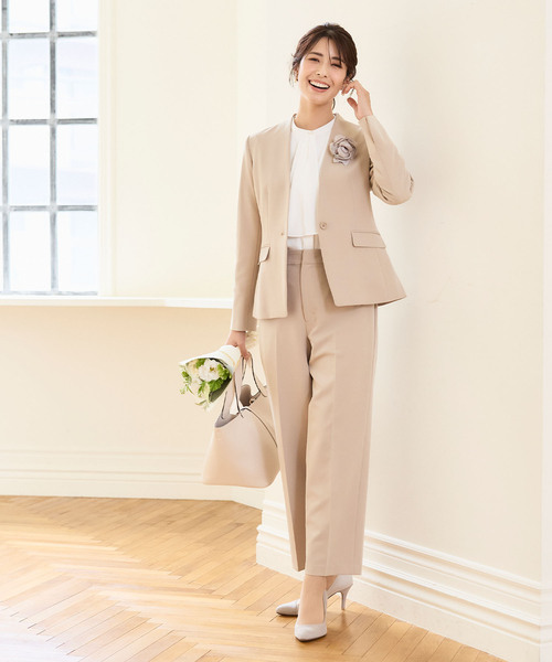 【セール】《洗える・ストレッチ・シワになりにくい》正解 ノーカラージャケット【CF/クロスファンクション】（ノーカラージャケット）｜CF（クロスファンクション）