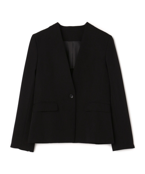 【セール】《洗える・ストレッチ・シワになりにくい》正解 ノーカラージャケット【CF/クロスファンクション】（ノーカラージャケット）｜CF（クロスファンクション）