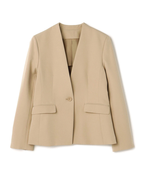 【セール】《洗える・ストレッチ・シワになりにくい》正解 ノーカラージャケット【CF/クロスファンクション】（ノーカラージャケット）｜CF（クロスファンクション）