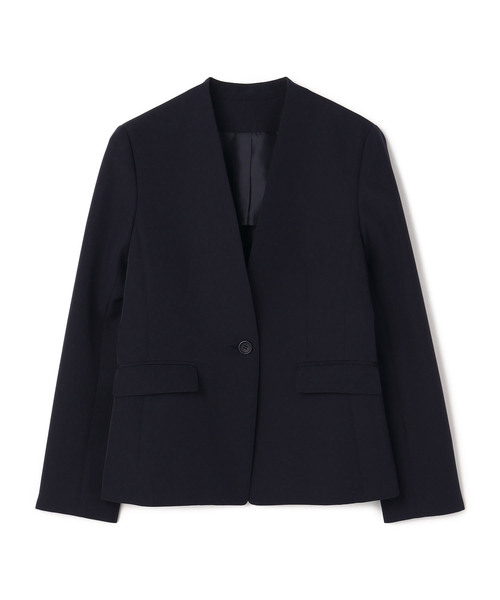 【セール】《洗える・ストレッチ・シワになりにくい》正解 ノーカラージャケット【CF/クロスファンクション】（ノーカラージャケット）｜CF（クロスファンクション）