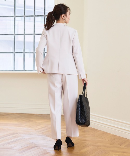 【セール】《洗える・ストレッチ・シワになりにくい》正解 ノーカラージャケット【CF/クロスファンクション】（ノーカラージャケット）｜CF（クロスファンクション）