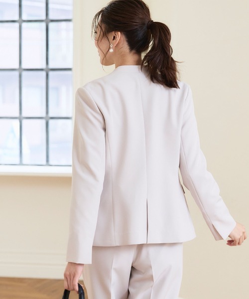 【セール】《洗える・ストレッチ・シワになりにくい》正解 ノーカラージャケット【CF/クロスファンクション】（ノーカラージャケット）｜CF（クロスファンクション）