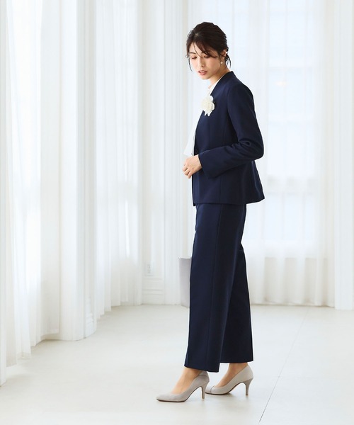 【セール】《洗える・ストレッチ・シワになりにくい》正解 ノーカラージャケット【CF/クロスファンクション】（ノーカラージャケット）｜CF（クロスファンクション）