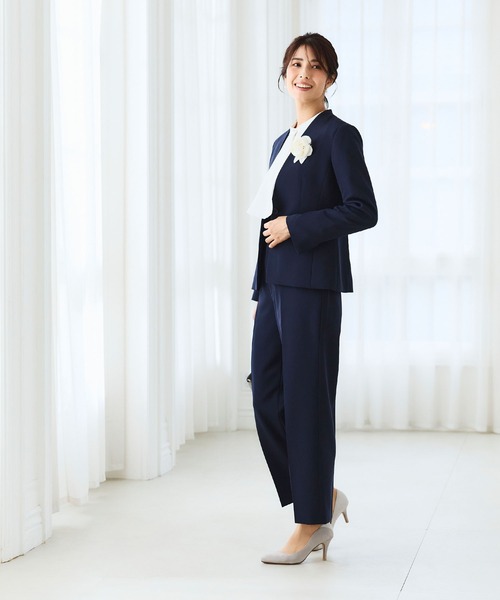 【セール】《洗える・ストレッチ・シワになりにくい》正解 ノーカラージャケット【CF/クロスファンクション】（ノーカラージャケット）｜CF（クロスファンクション）