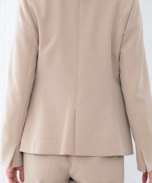 【セール】《洗える・ストレッチ・シワになりにくい》正解 ノーカラージャケット【CF/クロスファンクション】（ノーカラージャケット）｜CF（クロスファンクション）