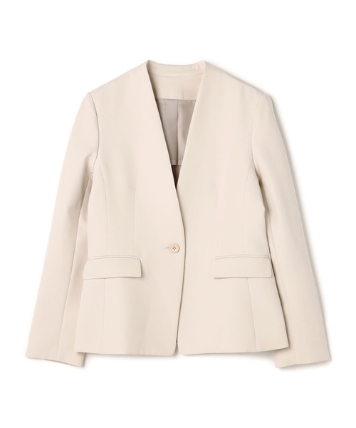 【セール】《洗える・ストレッチ・シワになりにくい》正解 ノーカラージャケット【CF/クロスファンクション】（ノーカラージャケット）｜CF（クロスファンクション）