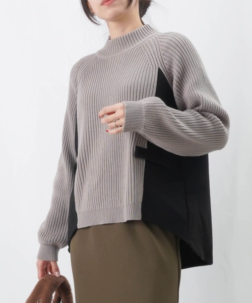 LUCA/LADY LUCK LUCA(ルカ/レディラックルカ)の「LC/LLL リブ切替ニット/ハイネックリブニット(ニット/セーター・レディース・ターコイズブルー/グレー/オレンジ/アイボリー・FREE)」の3枚目の写真