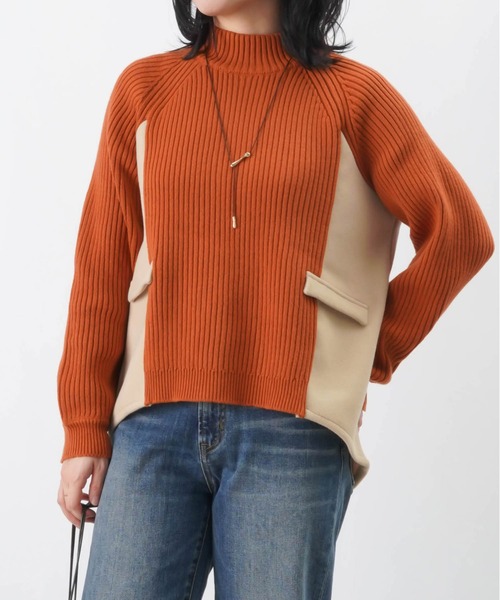 LUCA/LADY LUCK LUCA(ルカ/レディラックルカ)の「LC/LLL リブ切替ニット/ハイネックリブニット(ニット/セーター・レディース・ターコイズブルー/グレー/オレンジ/アイボリー・FREE)」の11枚目の写真