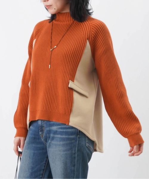 LUCA/LADY LUCK LUCA(ルカ/レディラックルカ)の「LC/LLL リブ切替ニット/ハイネックリブニット(ニット/セーター・レディース・ターコイズブルー/グレー/オレンジ/アイボリー・FREE)」の14枚目の写真