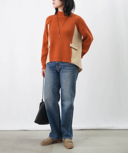 LUCA/LADY LUCK LUCA(ルカ/レディラックルカ)の「LC/LLL リブ切替ニット/ハイネックリブニット(ニット/セーター・レディース・ターコイズブルー/グレー/オレンジ/アイボリー・FREE)」の12枚目の写真