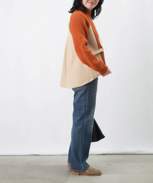 LUCA/LADY LUCK LUCA(ルカ/レディラックルカ)の「LC/LLL リブ切替ニット/ハイネックリブニット(ニット/セーター・レディース・ターコイズブルー/グレー/オレンジ/アイボリー・FREE)」の15枚目の写真