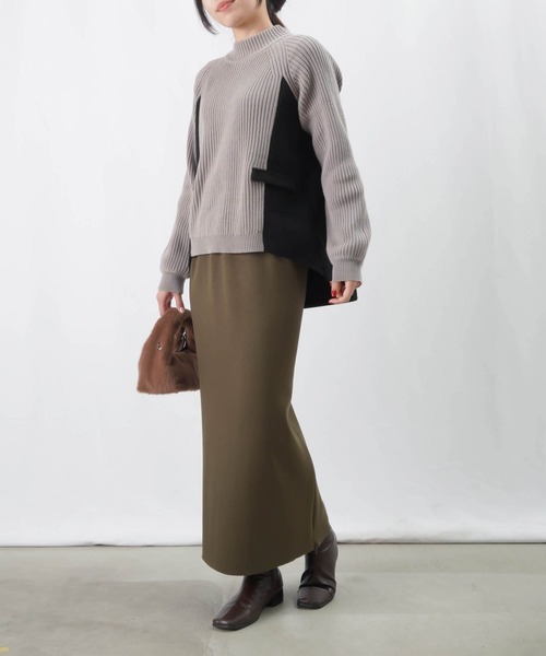 LUCA/LADY LUCK LUCA(ルカ/レディラックルカ)の「LC/LLL リブ切替ニット/ハイネックリブニット(ニット/セーター・レディース・ターコイズブルー/グレー/オレンジ/アイボリー・FREE)」の7枚目の写真