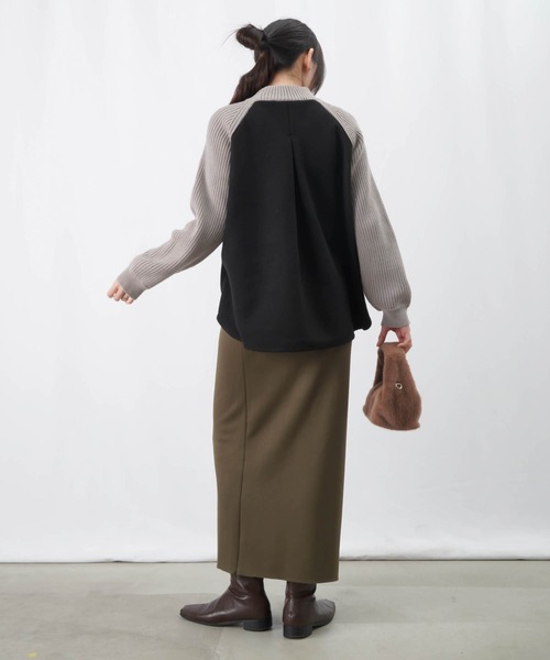 LUCA/LADY LUCK LUCA(ルカ/レディラックルカ)の「LC/LLL リブ切替ニット/ハイネックリブニット(ニット/セーター・レディース・ターコイズブルー/グレー/オレンジ/アイボリー・FREE)」の8枚目の写真