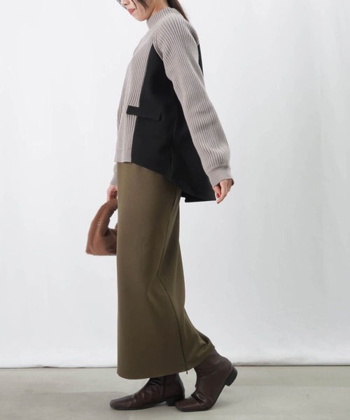 LUCA/LADY LUCK LUCA(ルカ/レディラックルカ)の「LC/LLL リブ切替ニット/ハイネックリブニット(ニット/セーター・レディース・ターコイズブルー/グレー/オレンジ/アイボリー・FREE)」の10枚目の写真