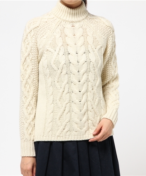 robbem（ロベム）の「【robbem】アラン柄ニットプルオーバー（ニット/セーター・レディース・オフホワイト/ダークグリーン/ネイビー・FREE）」の14枚目の写真