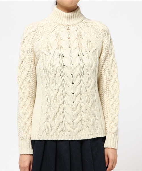 robbem（ロベム）の「【robbem】アラン柄ニットプルオーバー（ニット/セーター・レディース・オフホワイト/ダークグリーン/ネイビー・FREE）」の8枚目の写真