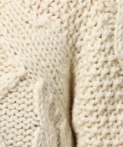 robbem（ロベム）の「【robbem】アラン柄ニットプルオーバー（ニット/セーター・レディース・オフホワイト/ダークグリーン/ネイビー・FREE）」の6枚目の写真