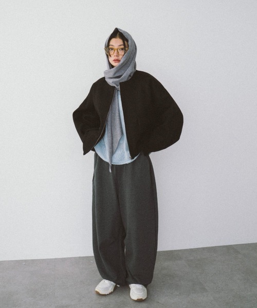 HANNE（アン）の「ポケットディティールショートコート（その他アウター・レディース・ブラック/ベージュ・FREE）」の10枚目の写真