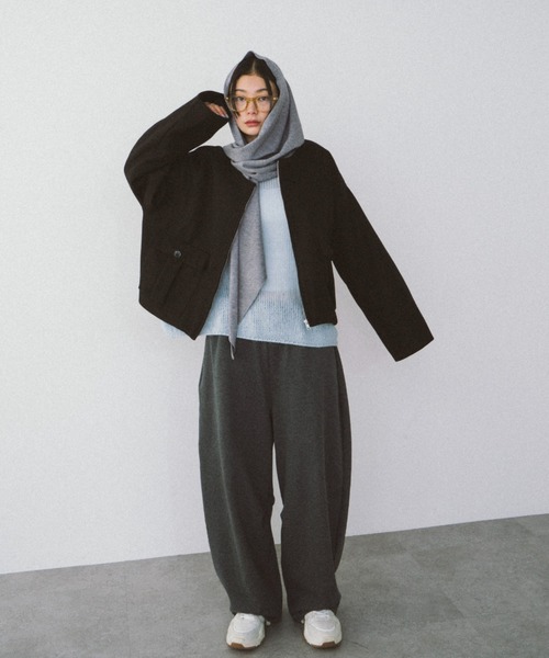 HANNE（アン）の「ポケットディティールショートコート（その他アウター・レディース・ブラック/ベージュ・FREE）」の14枚目の写真