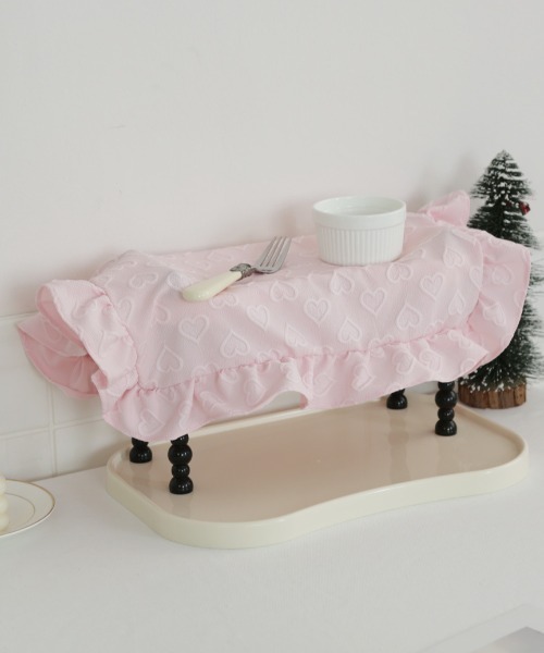 Made in I(メイドインアイ)の「hurt frill place mat(ランチョンマット/テーブルウェア・レディース・ホワイト/ピンク・FREE)」の7枚目の写真