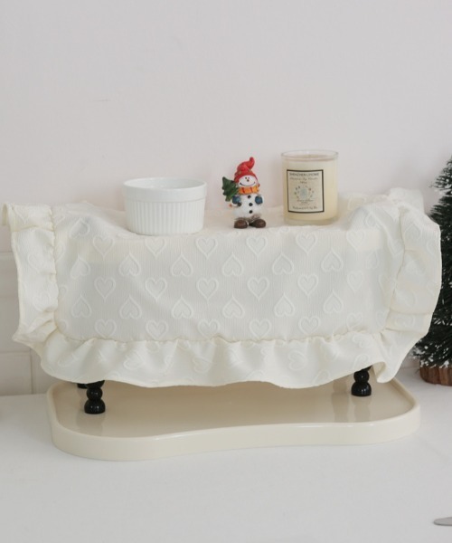 Made in I(メイドインアイ)の「hurt frill place mat(ランチョンマット/テーブルウェア・レディース・ホワイト/ピンク・FREE)」の5枚目の写真