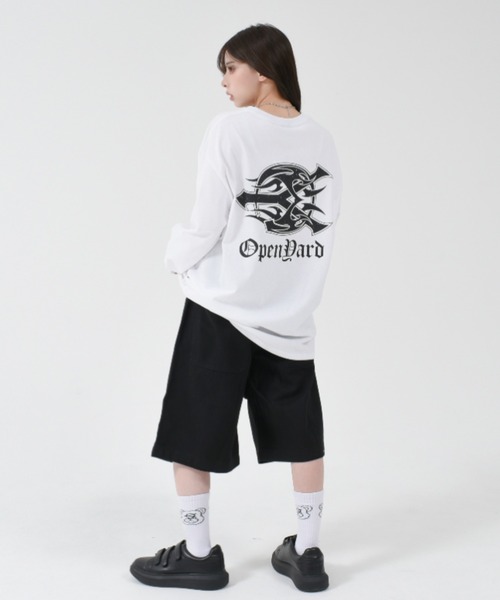 ★OY★TRIBAL LOGO L/S TEE - WHITE★正規品/韓国直送料込/人気 OY/オーワイ』 TRIBAL LOGO L/S TEE/トライバルロゴ長袖