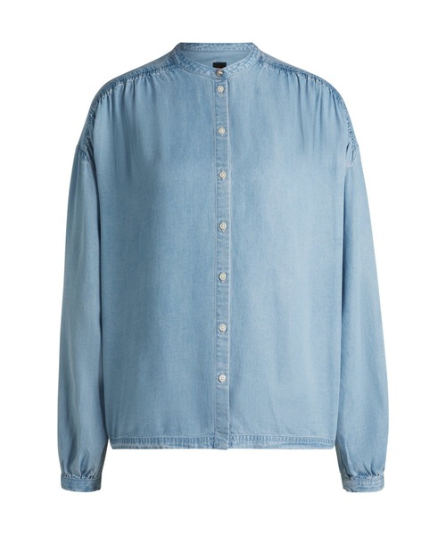 BOSS(ボス)の「【オンライン限定】リラックスフィットブラウス デニムルックファブリック(シャツ/ブラウス・レディース・ライトブルー・32/34/36/38)」の6枚目の写真