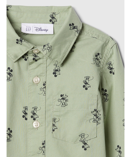 GAP（ギャップ）の「babyGap | ディズニー ミッキーマウス ポプリンシャツ（シャツ/ブラウス・キッズ・グリーン・80ｃｍ/70cm/100cm/110cm/90cm/105cm/95cm）」の3枚目の写真