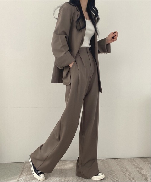 WEGO（ウィゴー）の「WEGO/【セットアップ対応】ベーシックテーラードジャケット（テーラードジャケット・レディース・ホワイト/ブラウン/ブラック・SMALL/LARGE/MEDIUM）」の9枚目の写真