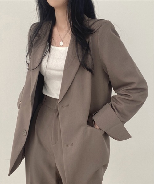 WEGO（ウィゴー）の「WEGO/【セットアップ対応】ベーシックテーラードジャケット（テーラードジャケット・レディース・ホワイト/ブラウン/ブラック・SMALL/LARGE/MEDIUM）」の5枚目の写真
