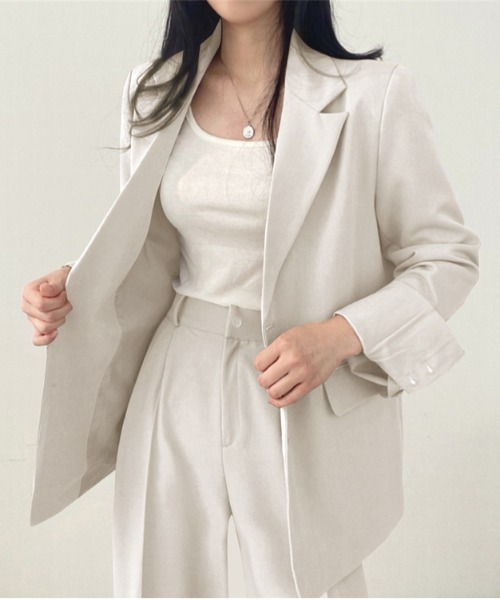 WEGO（ウィゴー）の「WEGO/【セットアップ対応】ベーシックテーラードジャケット（テーラードジャケット・レディース・ホワイト/ブラウン/ブラック・SMALL/LARGE/MEDIUM）」の11枚目の写真