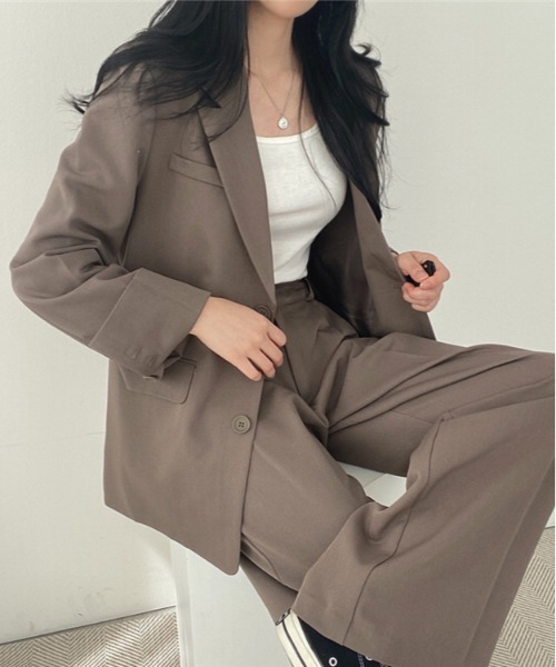 WEGO（ウィゴー）の「WEGO/【セットアップ対応】ベーシックテーラードジャケット（テーラードジャケット・レディース・ホワイト/ブラウン/ブラック・SMALL/LARGE/MEDIUM）」の7枚目の写真