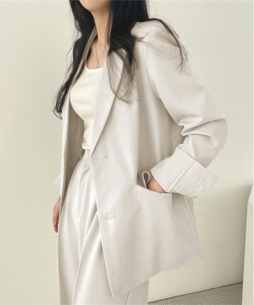 WEGO（ウィゴー）の「WEGO/【セットアップ対応】ベーシックテーラードジャケット（テーラードジャケット・レディース・ホワイト/ブラウン/ブラック・SMALL/LARGE/MEDIUM）」の12枚目の写真