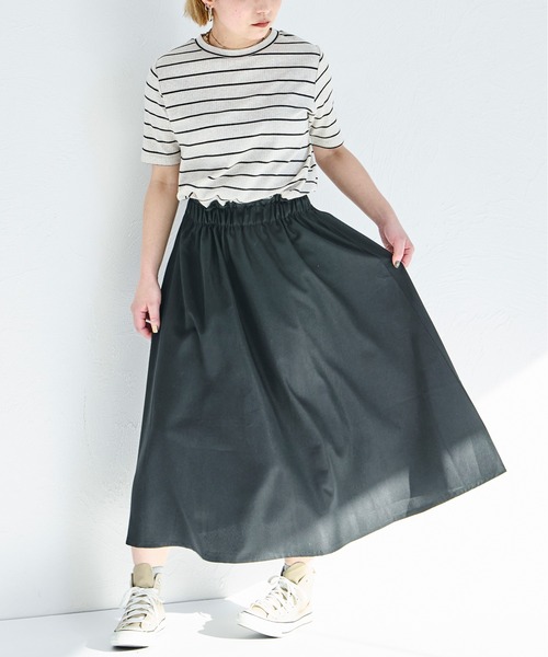 pairmanon（ペアマノン）の「【リンクコーデ】【ママサイズ】半袖 ウエスト切り替え ドッキングワンピース（ワンピース・レディース・ホワイト系その他/ブラック・FREE）」の2枚目の写真