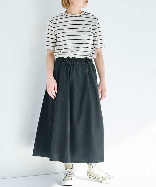 pairmanon（ペアマノン）の「【リンクコーデ】【ママサイズ】半袖 ウエスト切り替え ドッキングワンピース（ワンピース・レディース・ホワイト系その他/ブラック・FREE）」の3枚目の写真