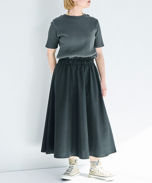 pairmanon（ペアマノン）の「【リンクコーデ】【ママサイズ】半袖 ウエスト切り替え ドッキングワンピース（ワンピース・レディース・ホワイト系その他/ブラック・FREE）」の7枚目の写真