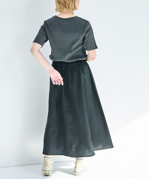 pairmanon（ペアマノン）の「【リンクコーデ】【ママサイズ】半袖 ウエスト切り替え ドッキングワンピース（ワンピース・レディース・ホワイト系その他/ブラック・FREE）」の10枚目の写真