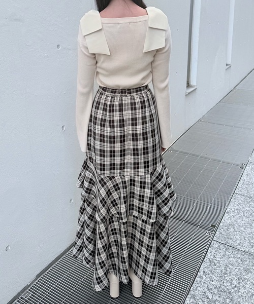 NOMAE（ノーマエ）の「ラフッルスリットスカート（スカート・レディース・ブラック/ブラック系その他/グレー系その他/ネイビー/ベージュ系その他/グレー・FREE）」の14枚目の写真