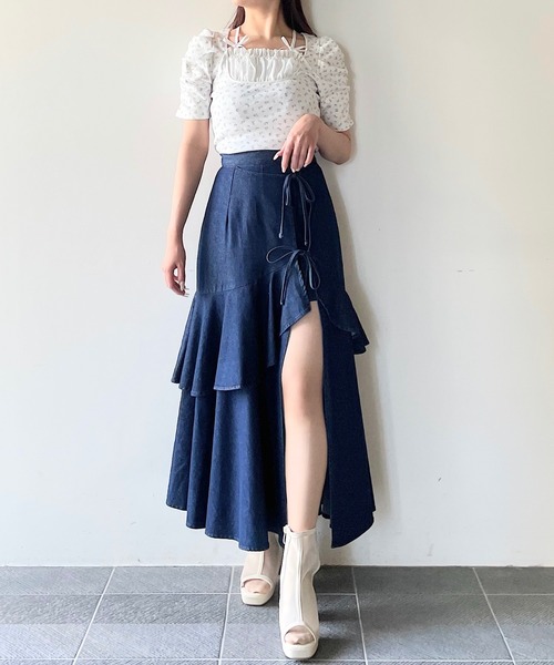 zoe スリットロングスカート 春 夏 新作 ドロスト スリット タイトスカート[品番