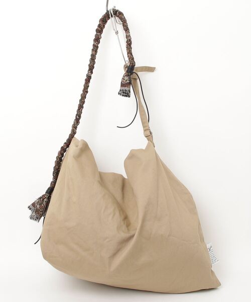 my beautiful landlet（マイビューティフルランドレット）の「【my beautiful landlet】 GOBELIN WEAVING x COTTON LINEN SHOULDER BAG(L)（ショルダーバッグ・メンズ・ベージュ・FREE）」の5枚目の写真