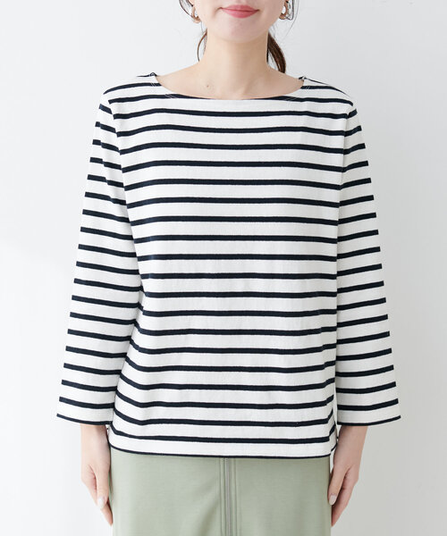 natural couture（ナチュラルクチュール）の「便利なベーシックボーダーT（Tシャツ/カットソー・レディース・ネイビー/ピンク/ブルー/ブラック/ベージュ・FREE）」の13枚目の写真