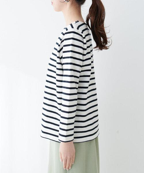 natural couture（ナチュラルクチュール）の「便利なベーシックボーダーT（Tシャツ/カットソー・レディース・ネイビー/ピンク/ブルー/ブラック/ベージュ・FREE）」の12枚目の写真