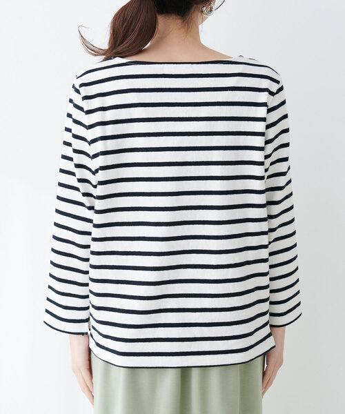 natural couture（ナチュラルクチュール）の「便利なベーシックボーダーT（Tシャツ/カットソー・レディース・ネイビー/ピンク/ブルー/ブラック/ベージュ・FREE）」の11枚目の写真