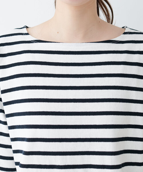 natural couture（ナチュラルクチュール）の「便利なベーシックボーダーT（Tシャツ/カットソー・レディース・ネイビー/ピンク/ブルー/ブラック/ベージュ・FREE）」の10枚目の写真