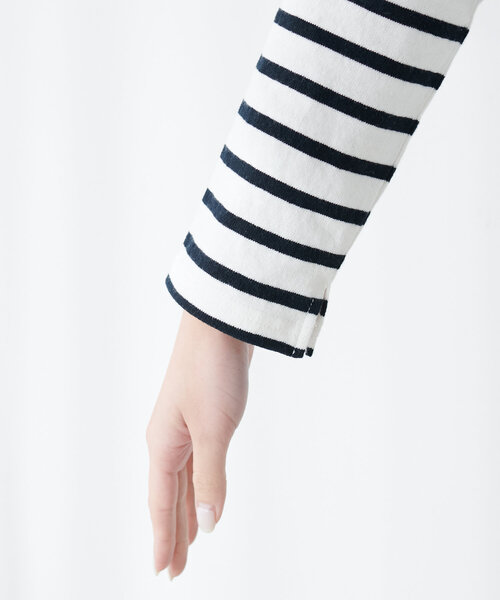 natural couture（ナチュラルクチュール）の「便利なベーシックボーダーT（Tシャツ/カットソー・レディース・ネイビー/ピンク/ブルー/ブラック/ベージュ・FREE）」の9枚目の写真