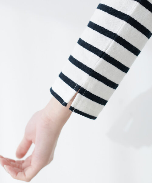 natural couture（ナチュラルクチュール）の「便利なベーシックボーダーT（Tシャツ/カットソー・レディース・ネイビー/ピンク/ブルー/ブラック/ベージュ・FREE）」の8枚目の写真