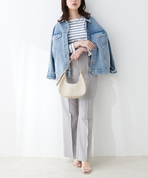 natural couture（ナチュラルクチュール）の「便利なベーシックボーダーT（Tシャツ/カットソー・レディース・ネイビー/ピンク/ブルー/ブラック/ベージュ・FREE）」の22枚目の写真